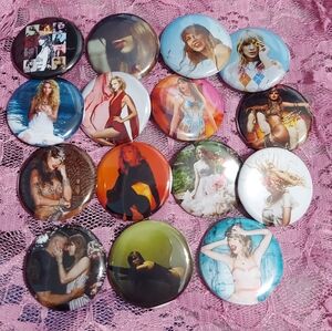 Taylor Swift Pin Back Button Collection - 15 Buttons
